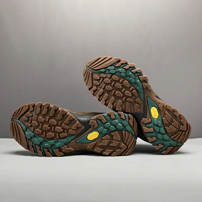 HIKEUP High-Top Men Hiking Boots Winter Outdoor Shoes Lace-Up Non-Slip Sports Casual Trekking Boots Men Suede Warm Shoes
