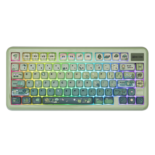 KiiBOOM Phantom81 Lite QMK/VIA 75% Hot-Swap Gasket Wired/BT/2.4GHz Wireless Mechanical Keyboard ABS Case+UV Tech RGB Backlights
