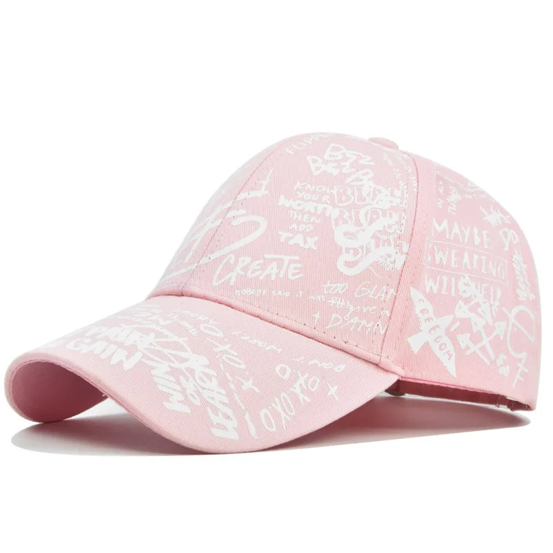 Cappellino da baseball unisex alla moda con stampa graffiti - Cappellino alla moda con visiera dipinta a colori vivaci