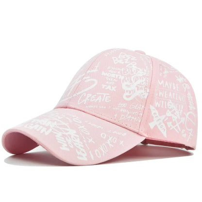 Cappellino da baseball unisex alla moda con stampa graffiti - Cappellino alla moda con visiera dipinta a colori vivaci