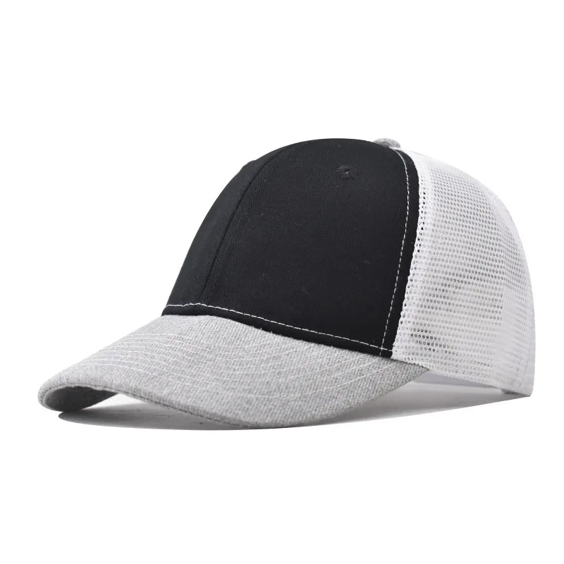 Baseballkasket til voksne Netkasket Lavt buet skygge Hat Unisex Sommerhat Åndbar hat med skygge Forår/efterår-kasket Hiphop-kasket med tæt pasform