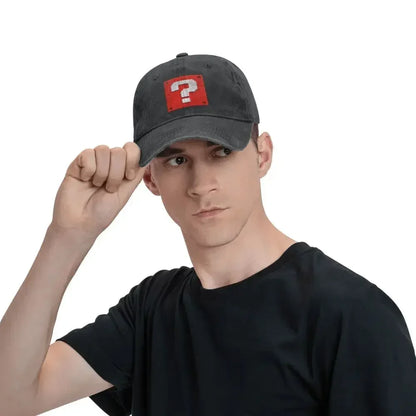 Individuell gestaltete Mode-Cartoom-Spiel-Fragezeichen-Block-Baseballmütze für Damen und Herren, verstellbar, Unisex, Baumwolle, Dad-Cap, Performance-Snapback-Kappen