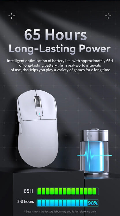 X3 vezeték nélküli gamer egér ATTACK SHARK, piros, 4K válaszidő, Bluetooth hárommódú kapcsolat, PAW3395, makrós Bluetooth gamer egér