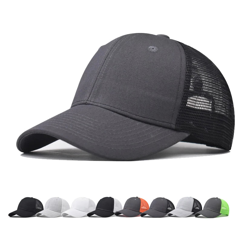 Baseballkasket til voksne Netkasket Lavt buet skygge Hat Unisex Sommerhat Åndbar hat med skygge Forår/efterår-kasket Hiphop-kasket med tæt pasform