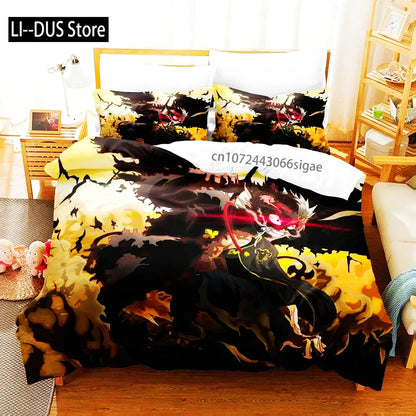 Black Clover Bedding Set Single Double Full Queen King Size Anime Duvet Cover Set For Adults Boys 2024 Quilt Cover Pillowcase