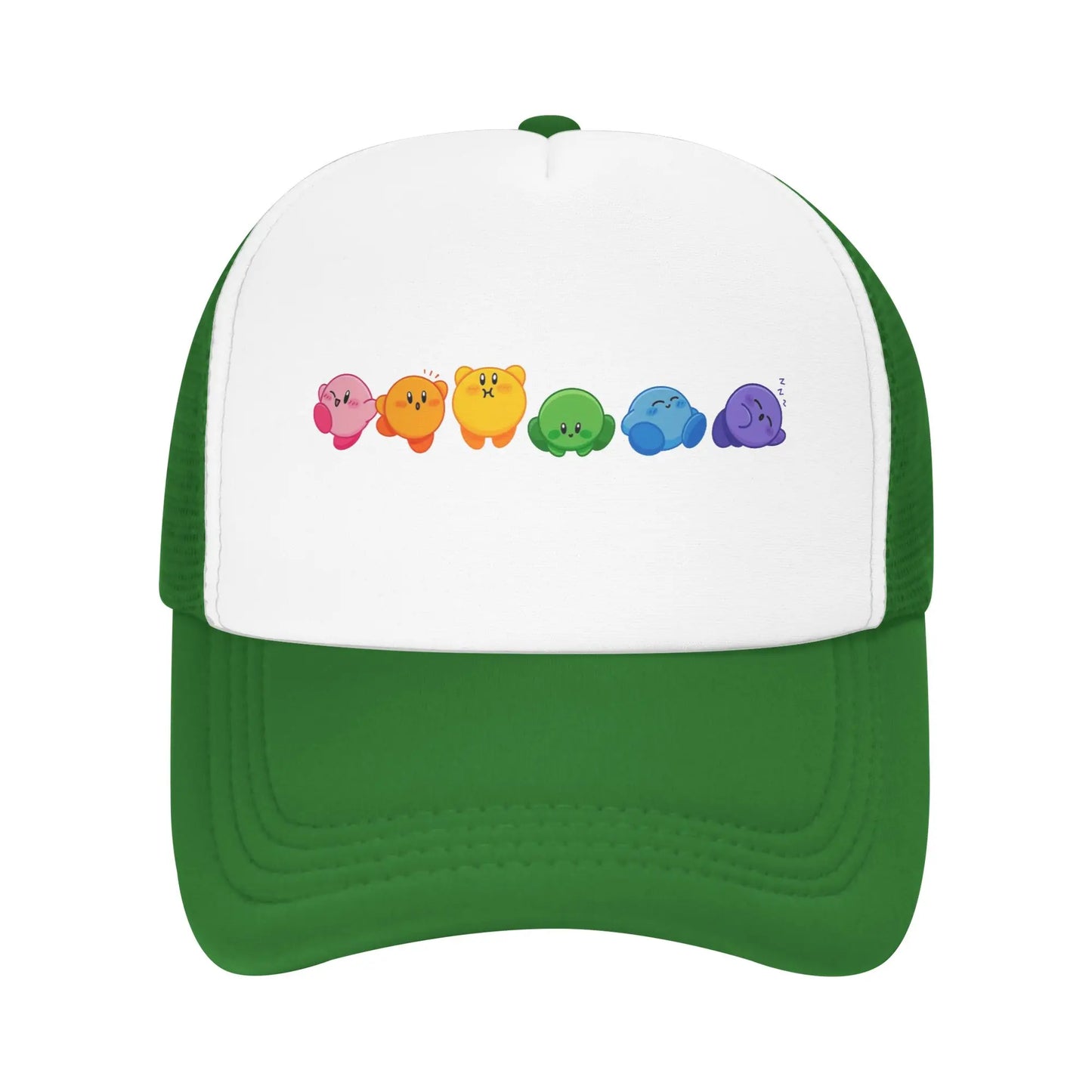 Adult Kirbys Rainbow Trucker Caps Vintage Mesh Baseball Caps Snapback Caps  Dad Hat Sun Hat Breathable Sports Cap Wholesale New