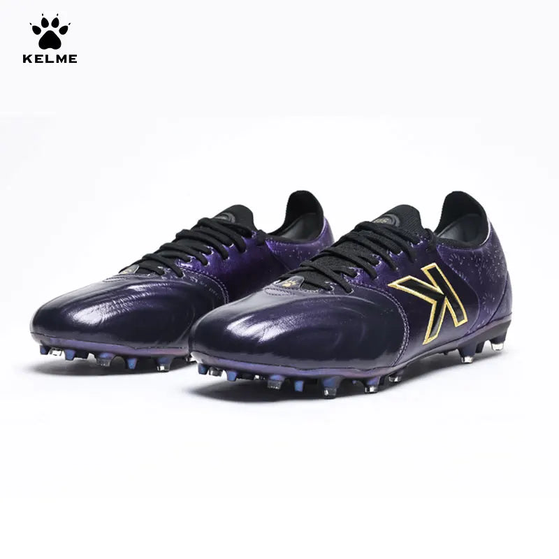 Chaussures de football Kelme en cuir de kangourou Mg - Chaussures de sport professionnelles pour le football - Chaussures de football d'extérieur antidérapantes