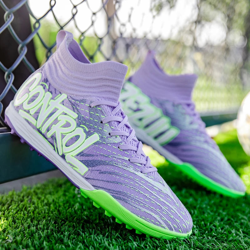 New Men Football Boots Cleats Sneakers High-top High-quality Soccer Shoes Non-Slip Futsal Grass Match Indoor Hot-selling FG/TF