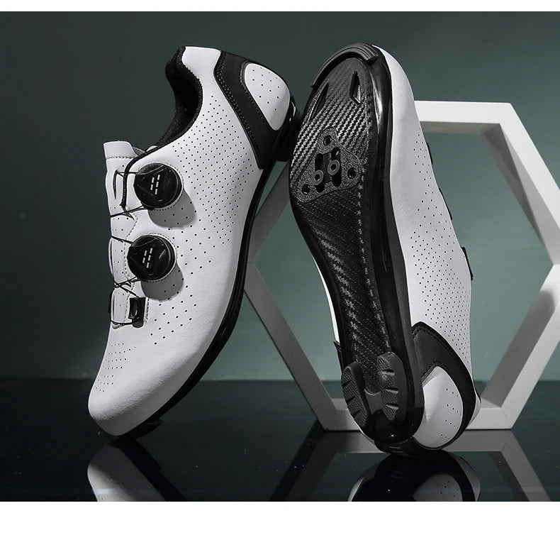 Chaussures de cyclisme VTT pour homme - Chaussures de sport pour vélo tout-terrain et vélo de route - Baskets de cyclisme plates pour la vitesse - Chaussures de VTT - Chaussures à crampons SPD