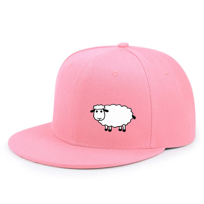 Unisex-Baseballkappe mit verstellbarem Riemen – Streetstyle-Kappe mit flachem Schirm und Schafsmuster – Lässige, vielseitige und personalisierbare Kappe