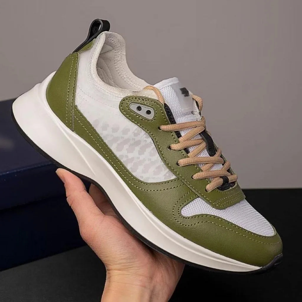 Low-Top Casual Men's Sneakers Fashionable Sport Shoes Comfortable Walking Shoes Men's Footwear Breathable Leather Upper