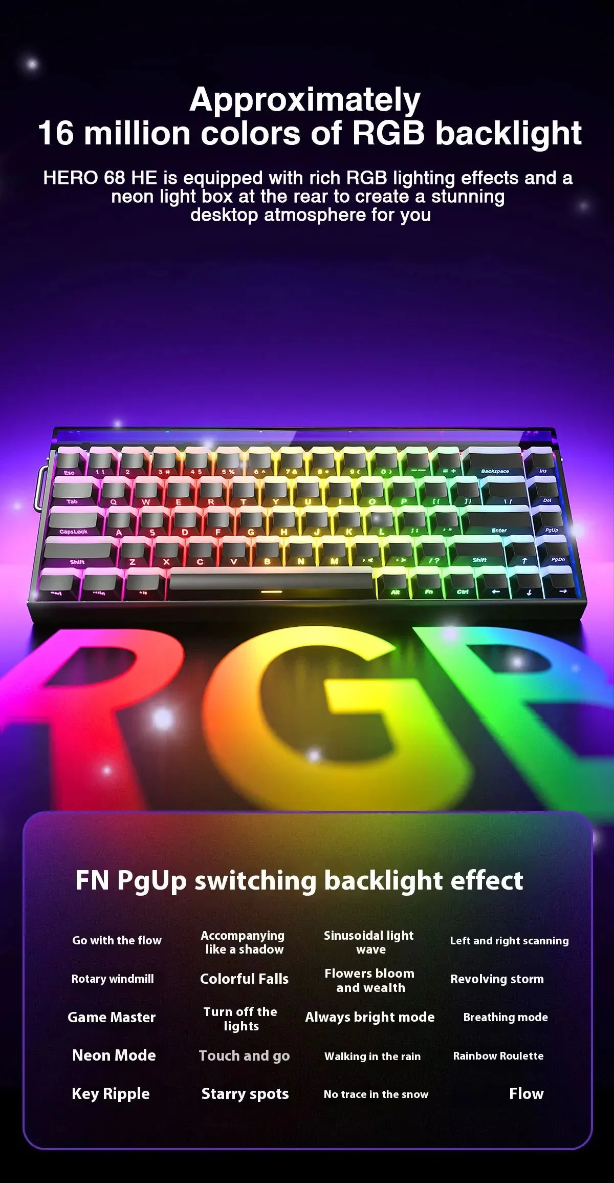 AULA HERO 68HE Magnet-Switch-Tastatur RGB Gaming Mechanische Tastatur Rapid Trigger 8K Return Kabelgebundene Esports Custom-Tastatur