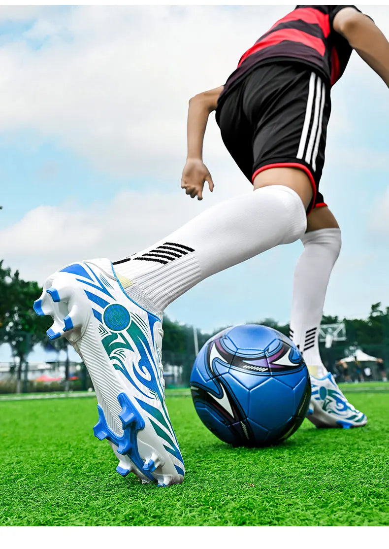 Original Soccer Cleats Man Training Shoes Outdoor Non-slip Children's Football Shoes Long Spikes Men's Futsal Shoes Size 32-45