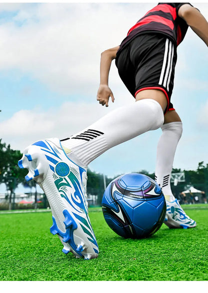 Original Soccer Cleats Man Training Shoes Outdoor Non-slip Children's Football Shoes Long Spikes Men's Futsal Shoes Size 32-45