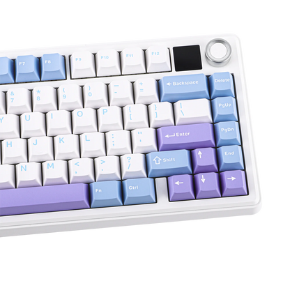 EPOMAKER X AULA F75 MAX kompakte mechanische Tastatur im 75-%-ANSI-Layout, kabelgebunden/Bluetooth/2.4GHz kabellos, mit TFT-Bildschirm und Drehregler