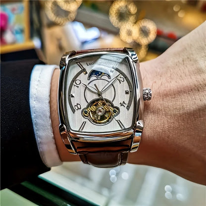 [Orologio meccanico di lusso con tourbillon] Orologio meccanico di lusso con tourbillon leggero da uomo – Modello di alta gamma completamente automatico, con design «scheletrato» di tendenza, ideale per un look professionale o
