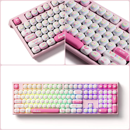 Akko MonsGeek MG108B Bun Wonderland Wireless Mechanical Keyboard MOG Profile RGB 108 Keys Full Size Hot Swap USB / 2.4G / BT 5.0