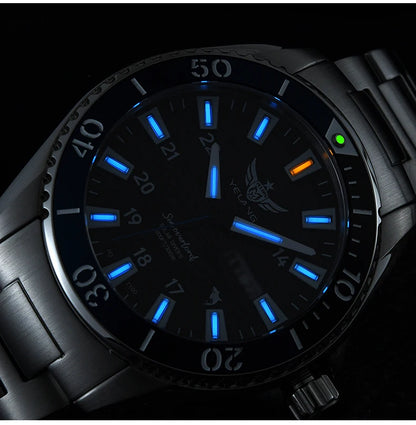 Yelang V1217 42mm Japan Eco-Drive Solar Watch Men's Watch 300M Diver Watch 30ATM Professional Waterproof Sapphire Luminous