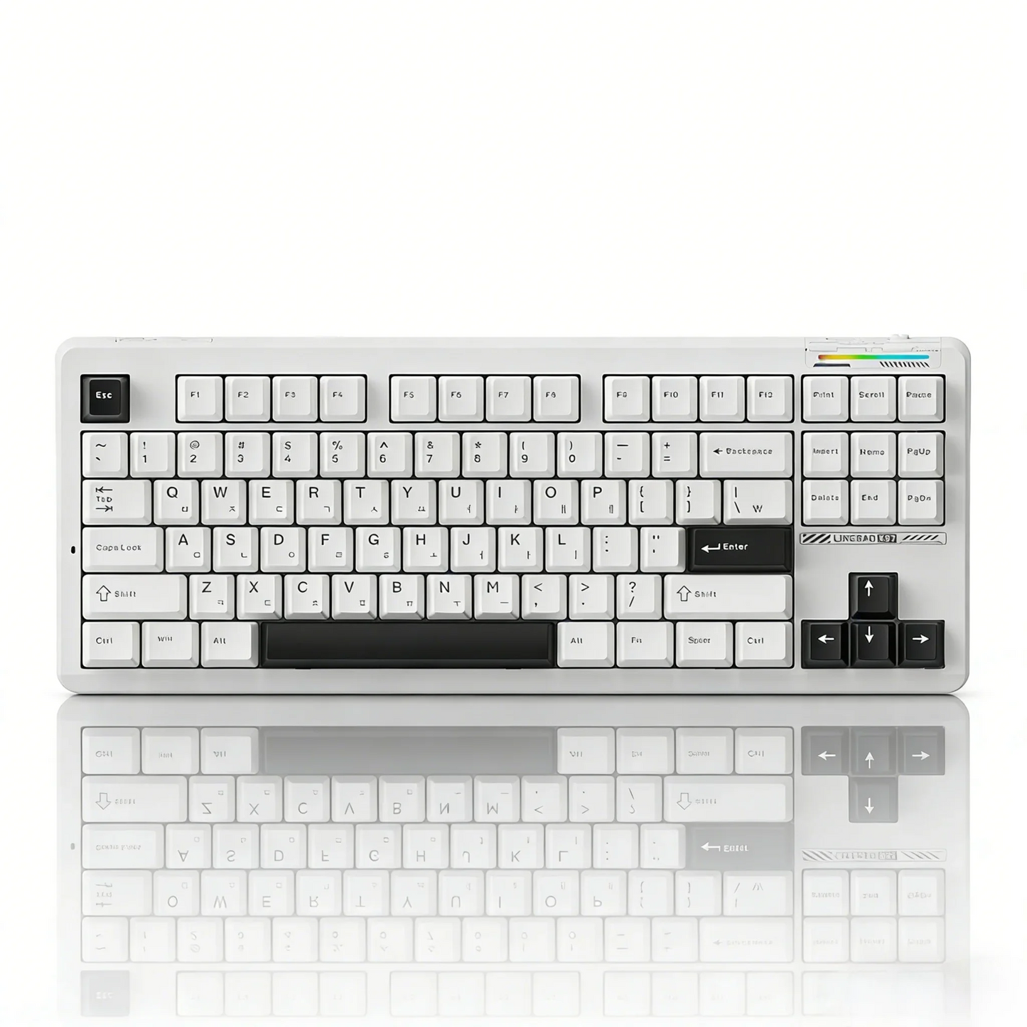 Teclado inalámbrico AULA×LINGBAO K87 con letras coreanas, montaje gasket, teclas PBT, software de macros y interruptores LEOBOG