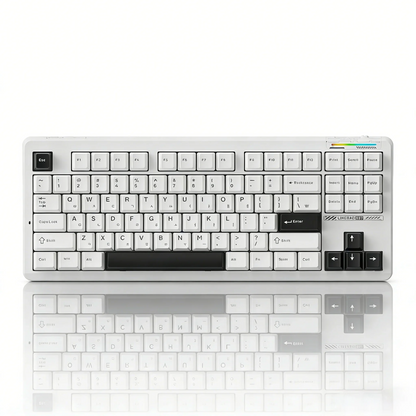 Teclado inalámbrico AULA×LINGBAO K87 con letras coreanas, montaje gasket, teclas PBT, software de macros y interruptores LEOBOG