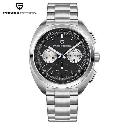 PAGANI DESIGN 2026 Retro Luxury Men's Quartz Watches Sports Chronograph VK63 Watch For Men AR Sapphire Waterproof Leather Clock