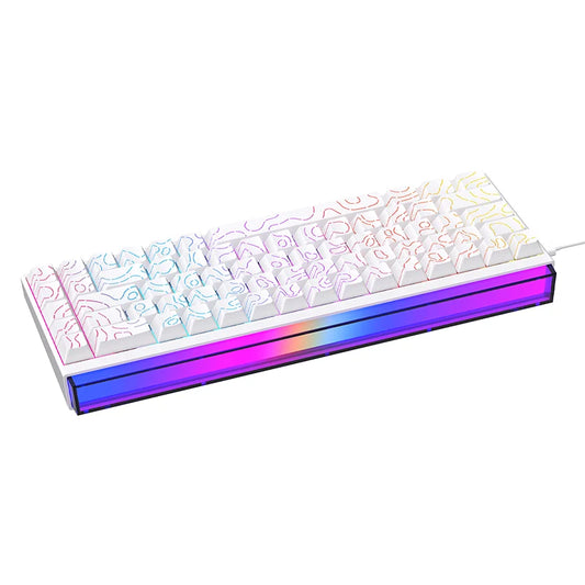 AJAZZ Mini 65% Gaming Mechanical Keyboard, 68 Keys with Red Switches, Compact Wired Office Keyboard, Stunning Lighting Effects, Self-Service Plug and Play, Supports Multiple Systems, Suitable for Gaming Mechanical Backlit Key