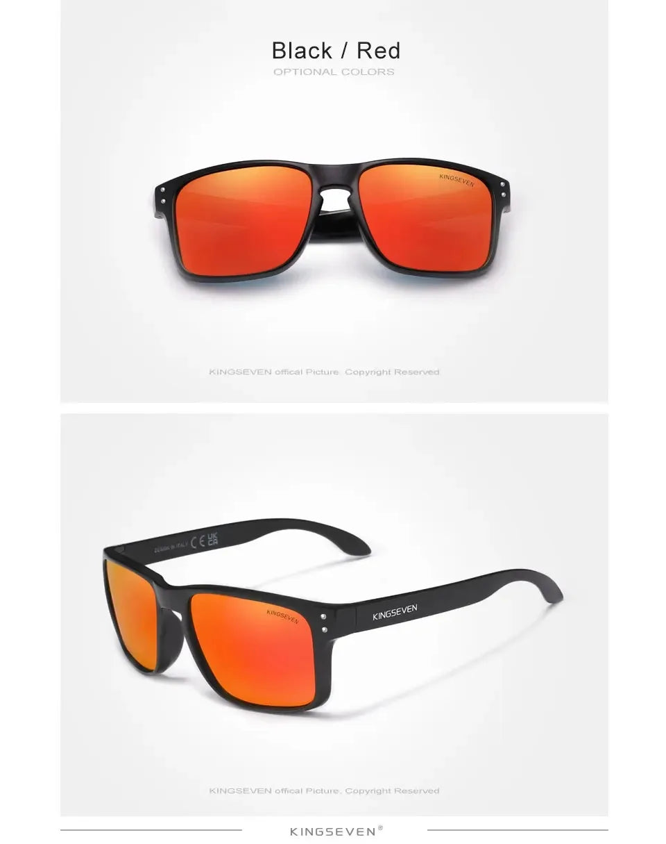 KINGSEVEN Obdélníkové retro polarizované sluneční brýle TR90 pro ženy a muže, cyklistické, UV400, horolezecké, s ochranou proti oslnění, outdoorové sportovní brýle