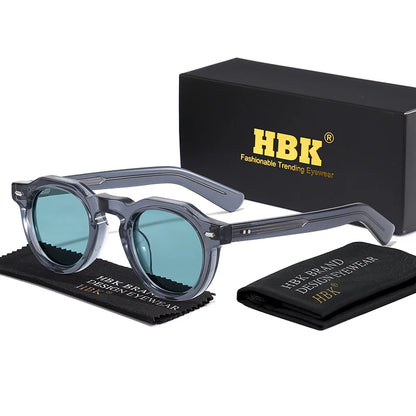 HBK Vintage – jednoduché kulaté pánské sluneční brýle s malým rámem, vysoce kvalitní acetátový rám, sluneční brýle pro ženy, na večírky, na cestování i do přírody