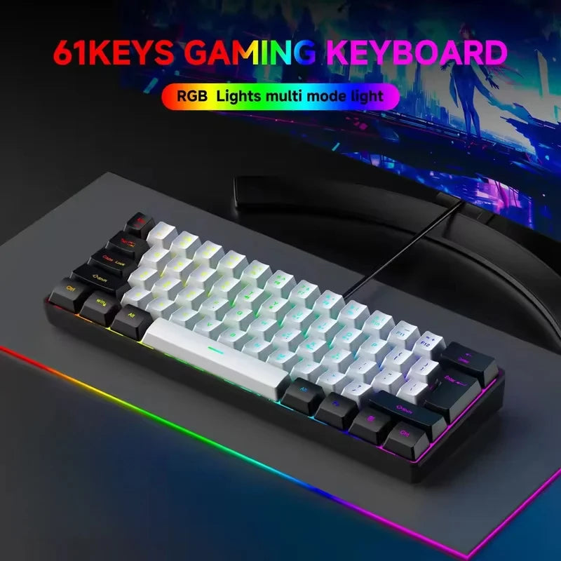 2026 New Best-Selling Portable Wired Mini-Mechanical Keyboard K61 Mini-Keyboard, Suitable For Playing Games, Compact And Conveni