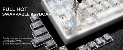 XVX M67 JadeStone mechanische Tastatur mit IMD-Tech-Tastenkappen, Hot-Swap-fähig, Gasket-Mount, Tri-Mode, individuell anpassbares RGB, kabellose Tastatur 65%