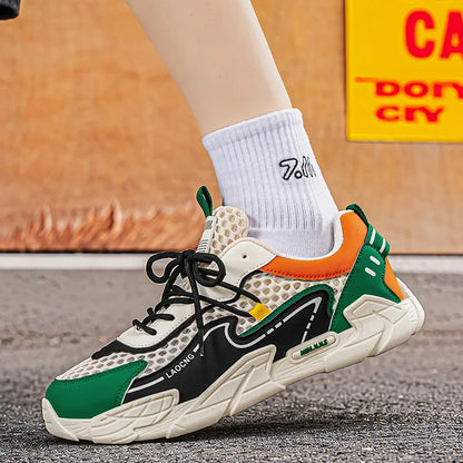 Chaussures de sport pour homme : chaussures de marche estivales en maille, décontractées et tendance, à lacets, neuves, pour les jeunes, idéales pour les trajets quotidiens, confortables et polyvalentes