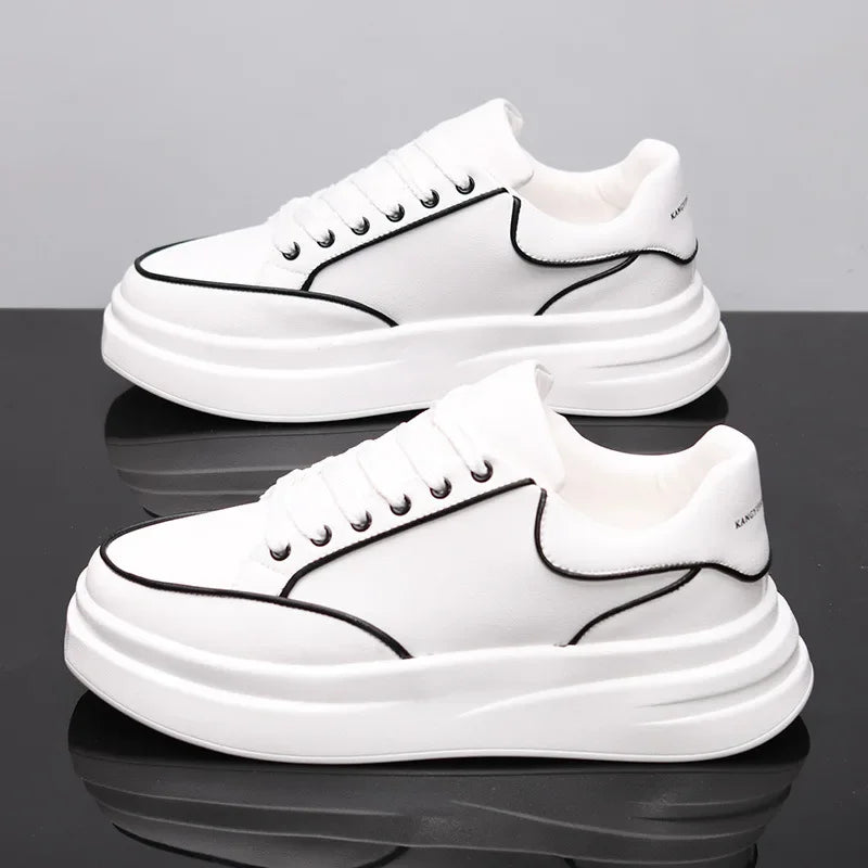 Sapatos brancos pequenos para casal, sapatos de homem, sapatos desportivos de mulher, ténis de homem, sapatos desportivos casuais com aumento de altura no interior