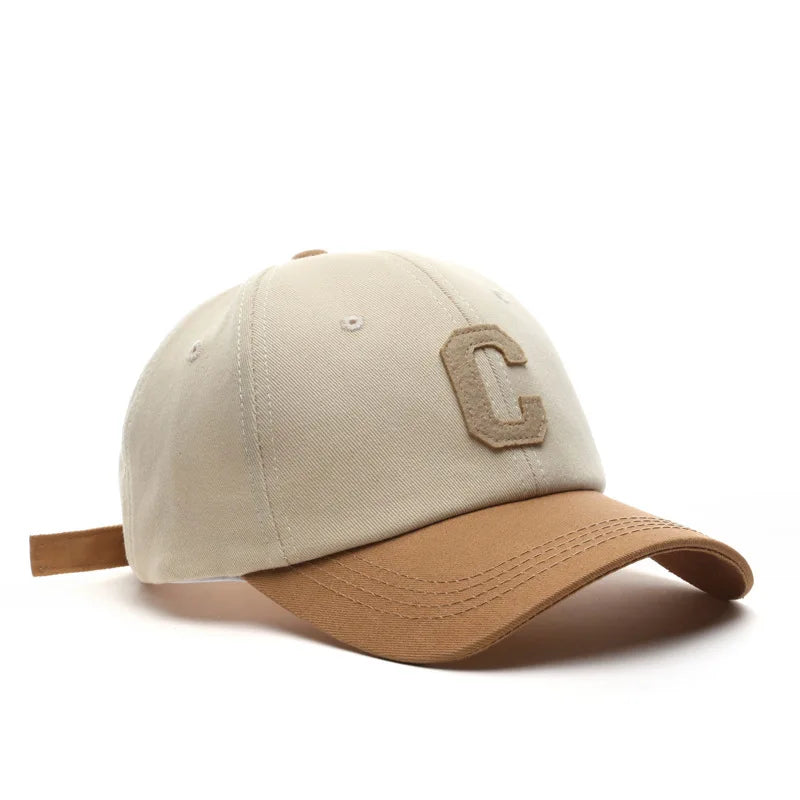 Vintage-Baseballkappe mit gesticktem „C“ | Zweifarbiges Design, verstellbarer Riemen, Unisex für Männer und Frauen