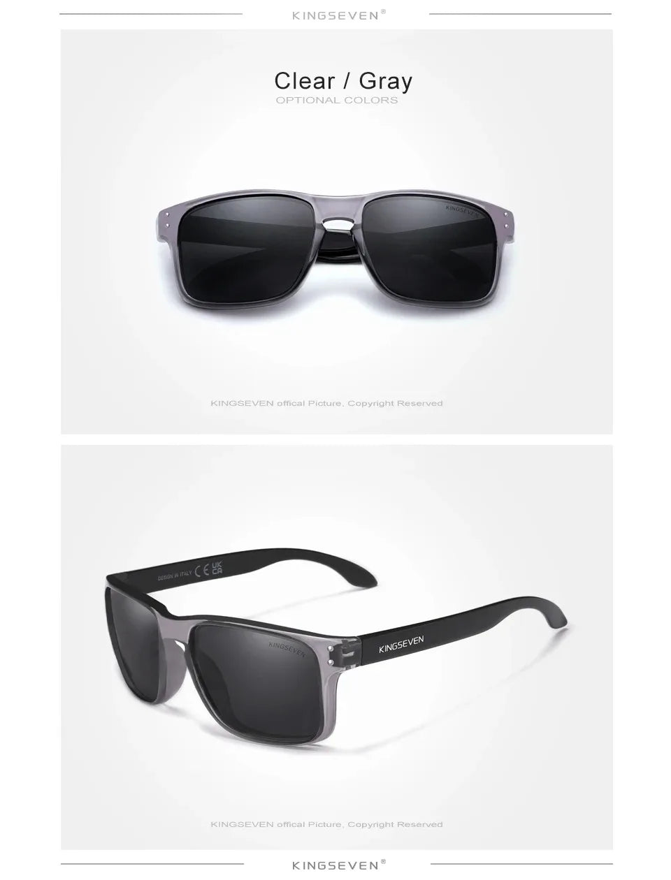 KINGSEVEN Obdélníkové retro polarizované sluneční brýle TR90 pro ženy a muže, cyklistické, UV400, horolezecké, s ochranou proti oslnění, outdoorové sportovní brýle