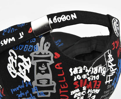 Cappellino da baseball unisex alla moda con stampa graffiti - Cappellino alla moda con visiera dipinta a colori vivaci