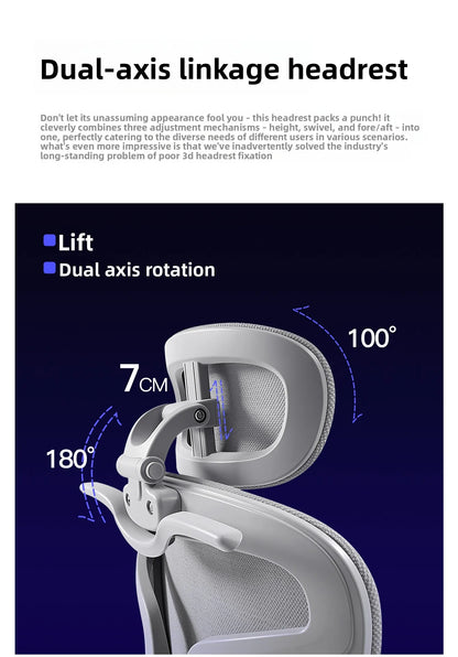 Stable Ergonomic Office Chair with Lumbar Support, Adjustable Height Computer Chair, Gaming Chair with Waist Protection, Swivel Desk Chair