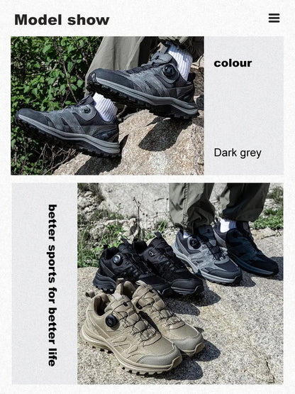 Baasploa Men's Hiking Shoes Non-Slip Wear-Resistant Outdoor Climbing Walking Shoes Comfort Inner Cotton Outdoor Sneakers