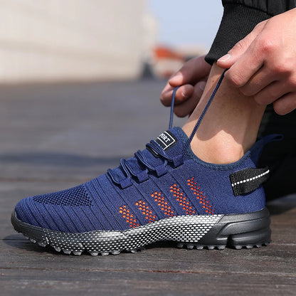 Lässige Herren-Sneaker aus Mesh, leicht und atmungsaktiv, mit weicher Sohle, Slip-on-Laufschuhe, flache Loafers, Trainers, Zapatos Hombre