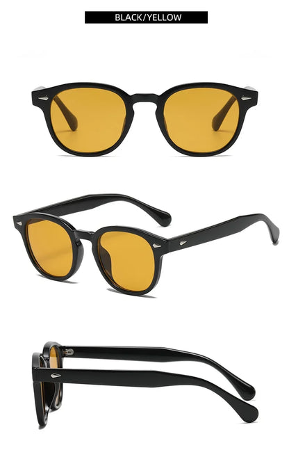 JNPCXI Quality New Retro Round Sunglasses Women Fashion Rivets Decoration Shades UV400 Men Punk Leopard Sun Glasses