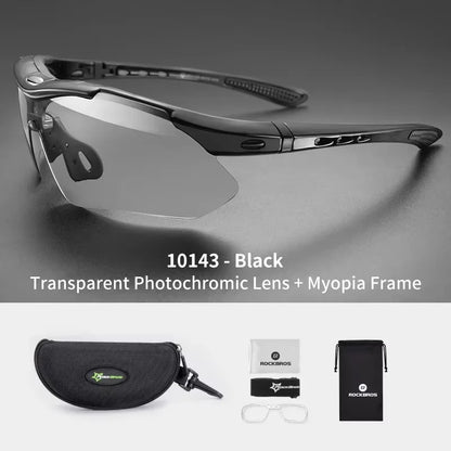 ROCKBROS Fotochromatické cyklistické brýle, sluneční brýle pro cyklistiku a outdoorové sporty, brýle s měnící se barvou skel, brýle pro MTB a silniční kola, cyklistické brýle