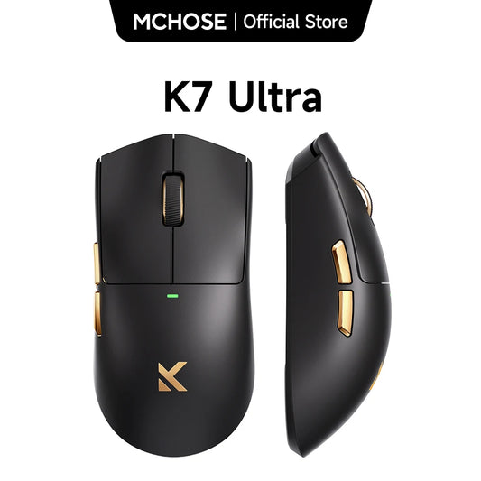 MCHOSE K7 Ultra bežični gaming miš PAW3950, dvostruka 8K stopa odziva, lagani magnetski stalak za bežično punjenje, za e-sport i ured