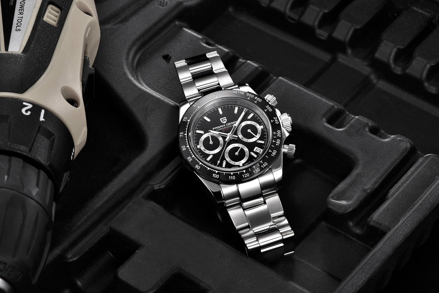 PAGANI DESIGN New Ceramic Bezel Men Quartz Wristwatches Luxurys Sapphire Glass Chronograph 100m Waterproof Stainless Watches Men