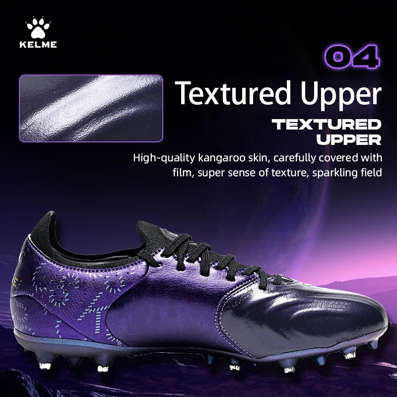 Chaussures de football Kelme en cuir de kangourou Mg - Chaussures de sport professionnelles pour le football - Chaussures de football d'extérieur antidérapantes