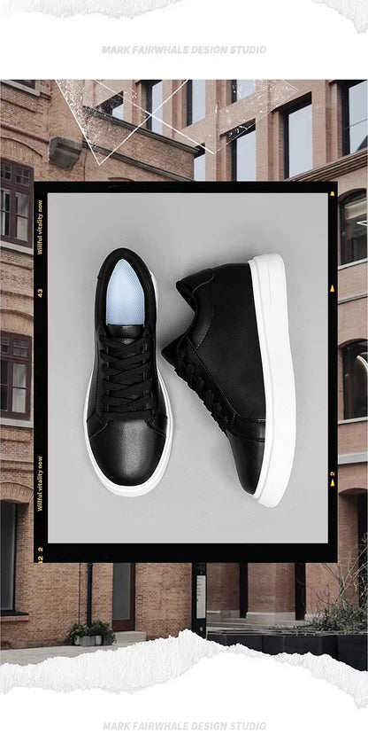 New Men's Sneakers Elevator Shoes Height Increasing Insole 6-10CM High Heels Leather Sport Shoes Men's Shoes