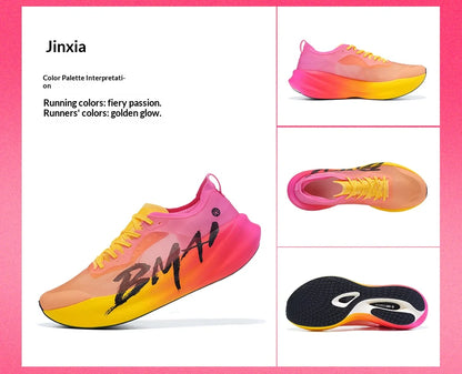 Chaussures de course à pied BMAI 42 km Marathon pour homme et femme – Baskets de luxe à semelle en carbone pour femme – Baskets amortissantes – Chaussures de sport respirantes pour homme
