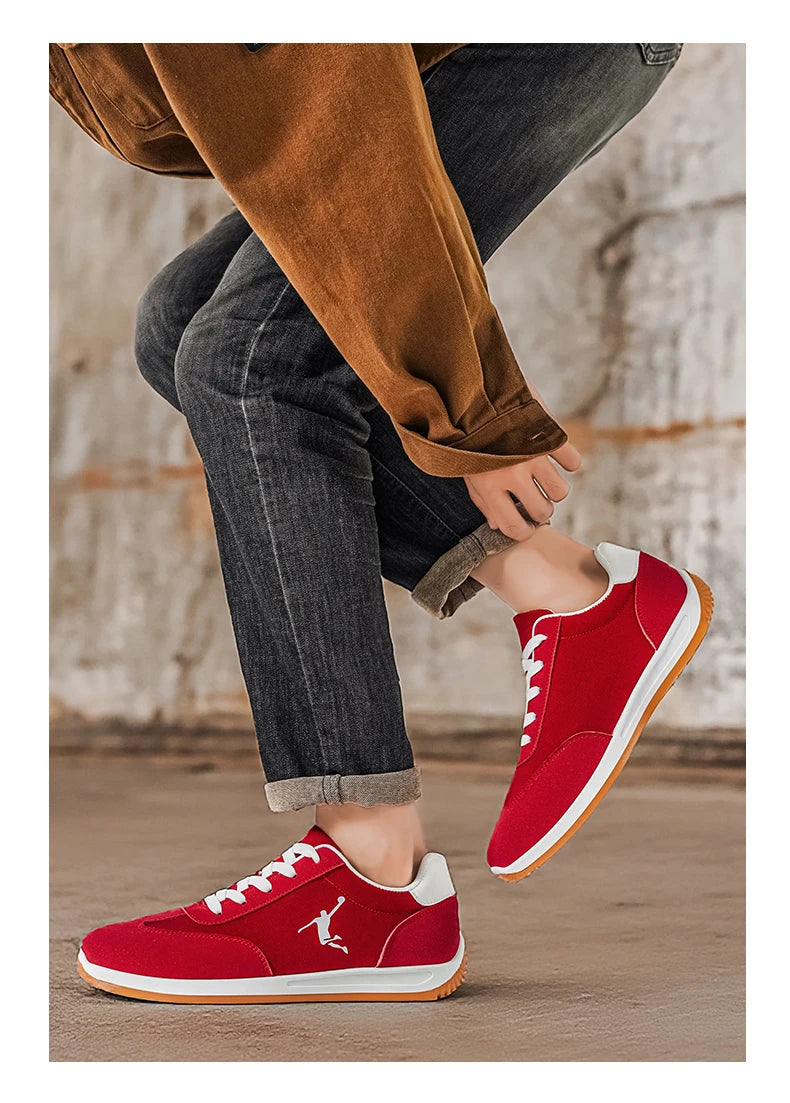 Men's Shoes, Spring and Autumn Trendy Styles, New Cross-Border Models, White, Black, Red Sneakers, Soft-Soled Breathable Men's Low-Top Versatile Casual Shoes