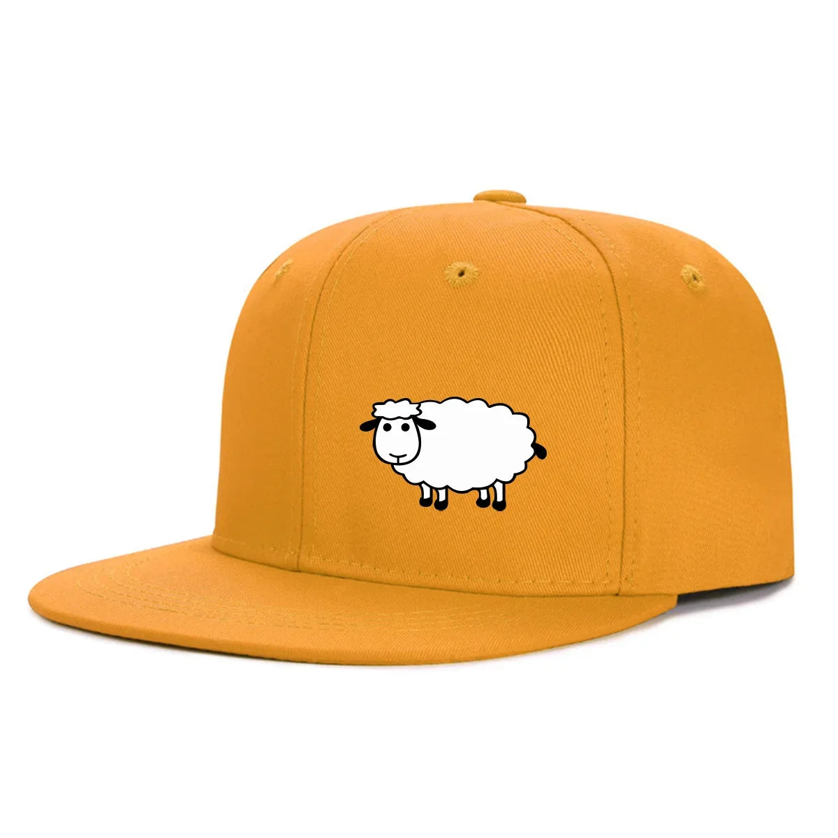 Unisex-Baseballkappe mit verstellbarem Riemen – Streetstyle-Kappe mit flachem Schirm und Schafsmuster – Lässige, vielseitige und personalisierbare Kappe