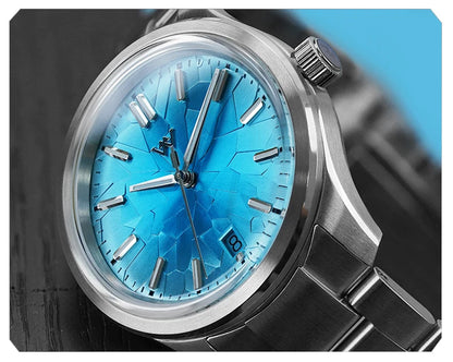 WM Watch Automatic Mechanical Watch NH35 Glacier Series 100M Waterproof AR Coated Sapphire Welly Merck Watches For Man WM226