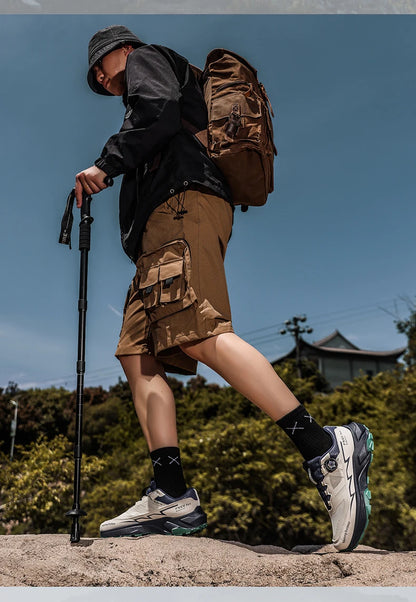 Outdoor Hiking Shoes for Men, Lightweight Trekking Shoes, Breathable Mesh Sneakers, Casual Walking Shoes, Rotating Buckle Design, Non-Slip and Wear-Resistant Trail Shoes, Suitable for Hiking and Camping, 2026 New Running Shoe