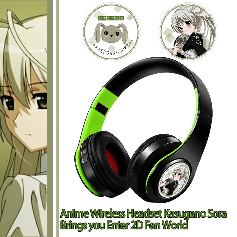 Cuffie anime over-ear Miku Nakano Sanjiu Bluetooth 5.0 – Headset gaming stereo wireless con bassi profondi, microfono e supporto per scheda TF